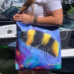 Honey Bee, 18x18x4 NWT Tote Bag, book, beach, market, purse or work bag